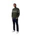 Mens Placement Stripe Crew Neck Jumper Dark Green Burton-1