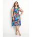 Robe débardeur courte fleuri tropical-1