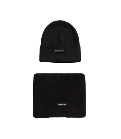 Coffret Bonnet + Echarpe Noire Homme Calvin Klein Jeans Gift - Taille unique