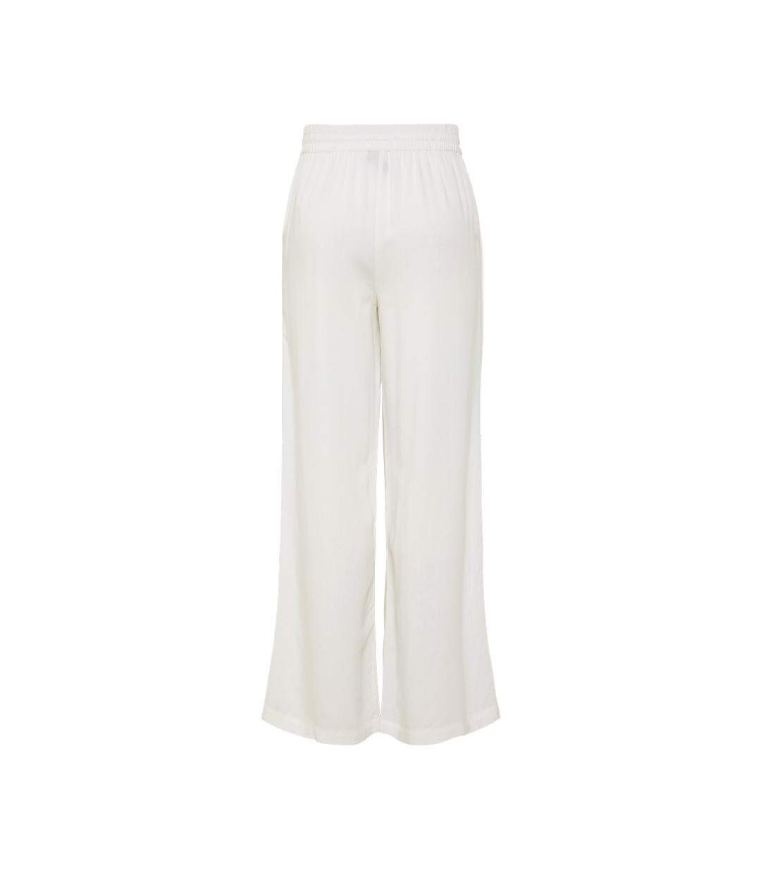 Pantalon fluide blanc femme pieces wide-3
