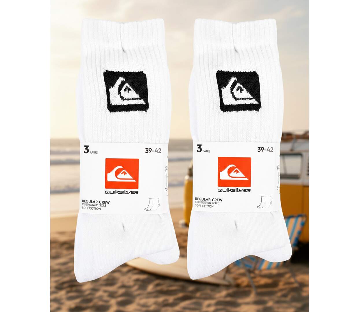 Quiksilver Pack de Chaussettes Homme Crew  Lot 6 Paires Sport Cushioned-4