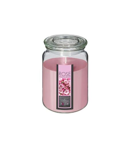 Bougie Parfumée en Verre Couvercle 510g Rose