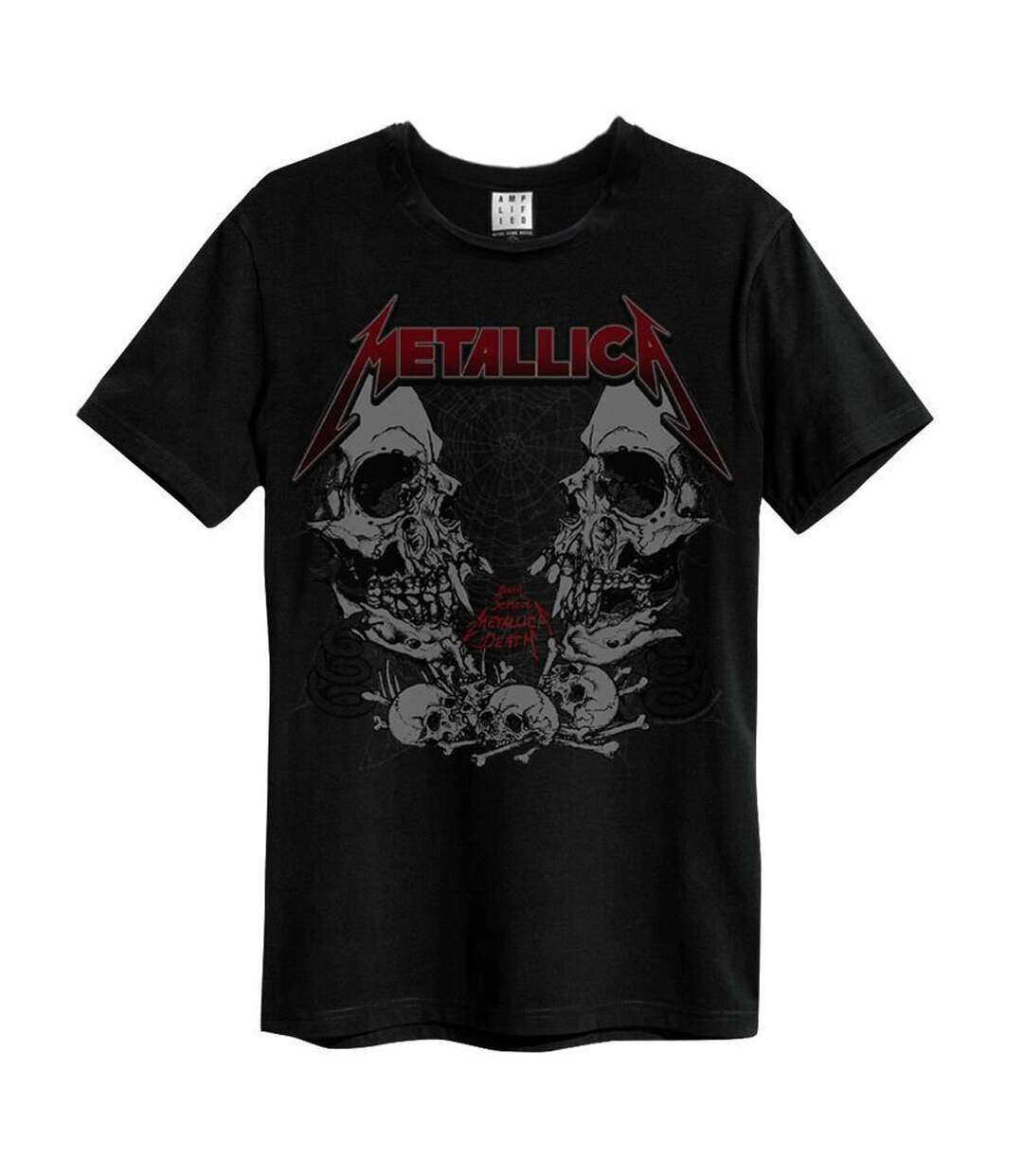 Unisex Adult Birth School Metallica T-shirt Black Amplified-1