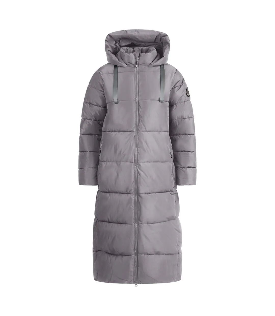 Doudoune Matelassée Longue Et Unie À Capuche Shayla Femme Gris Trespass-1