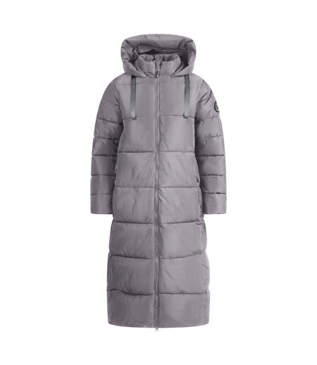 Doudoune Matelassée Longue Et Unie À Capuche Shayla Femme Gris Trespass