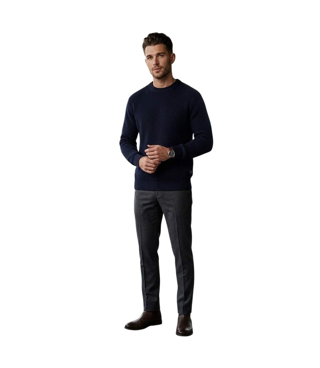Pull Motif/style Pêcheur Homme Bleu Marine Replay-2