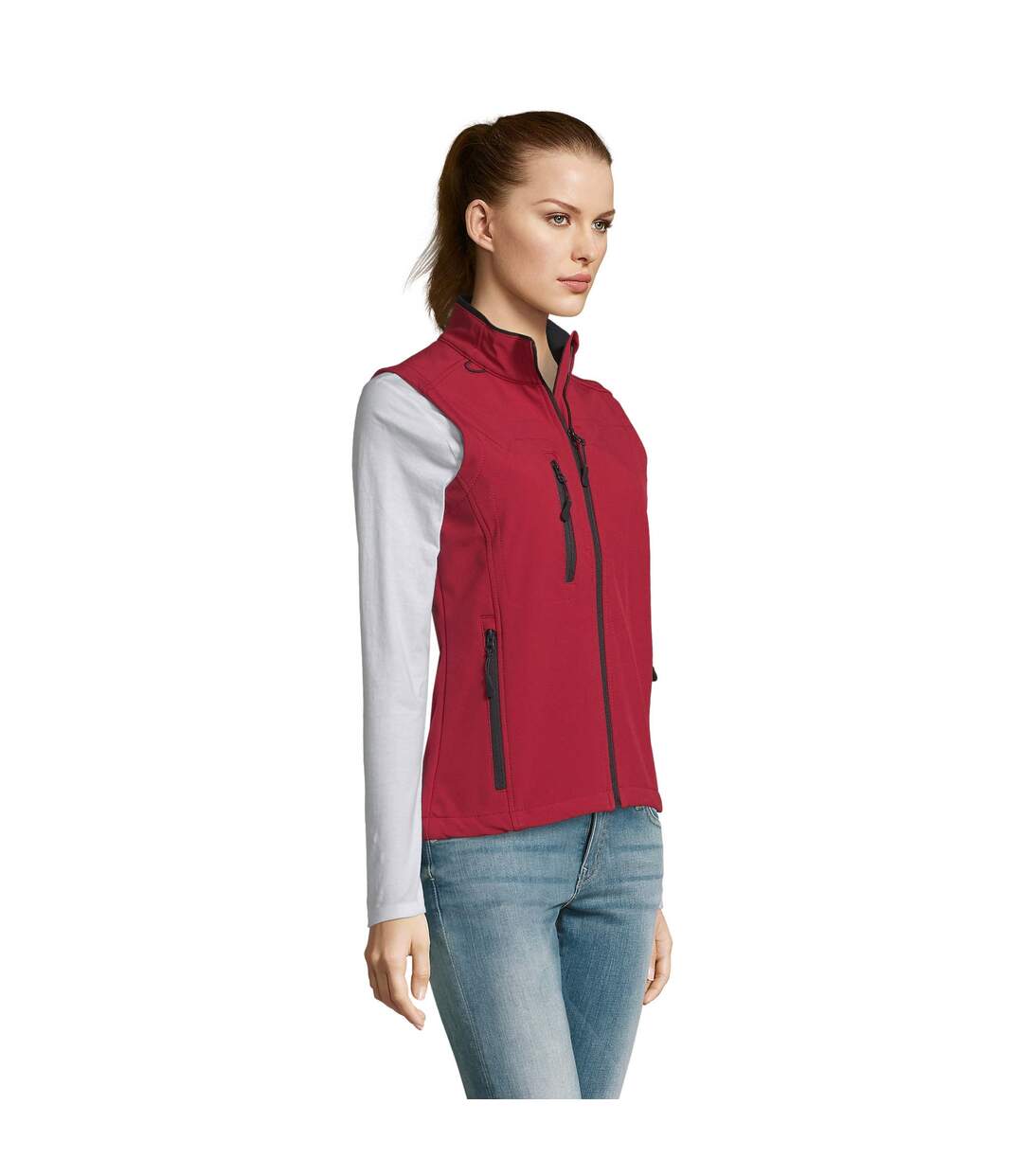 Veste softshell sans manches rallye femme rouge SOLS