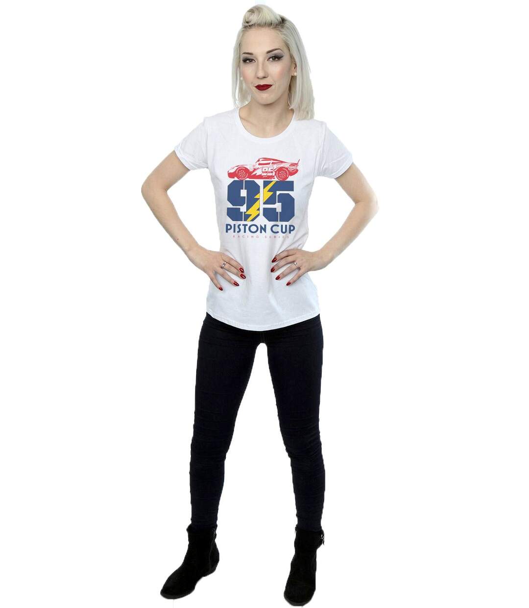 Disney - T-shirt CARS PISTON CUP - Femme (Blanc) - UTBI13571-4