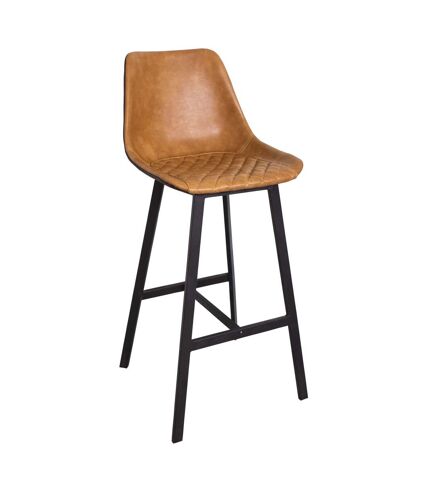 Fauteuil de bar assise capitonné en polyuréthane Caramel