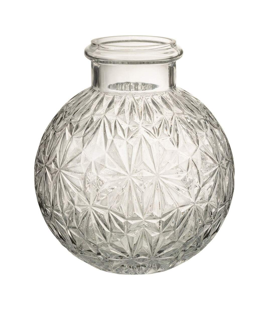 Vase Design en Verre Diamant 18cm Transparent-1