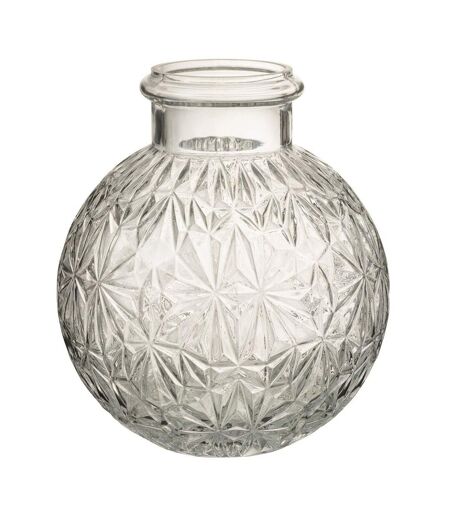 Vase Design en Verre Diamant 18cm Transparent