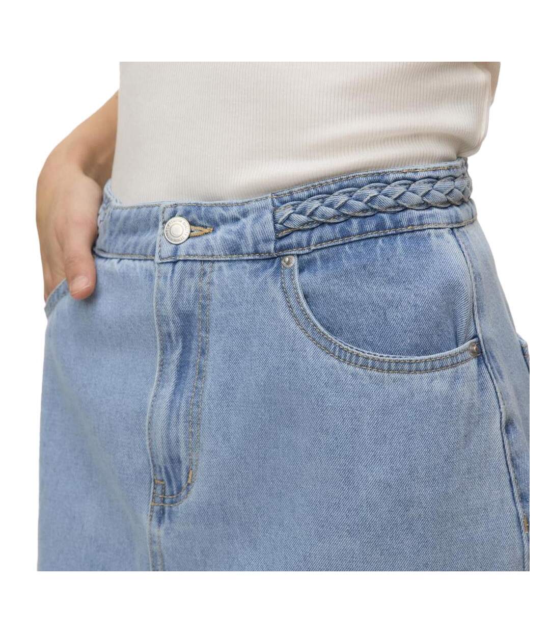 Jupe longue jean bleu femme vero moda veri - l-3