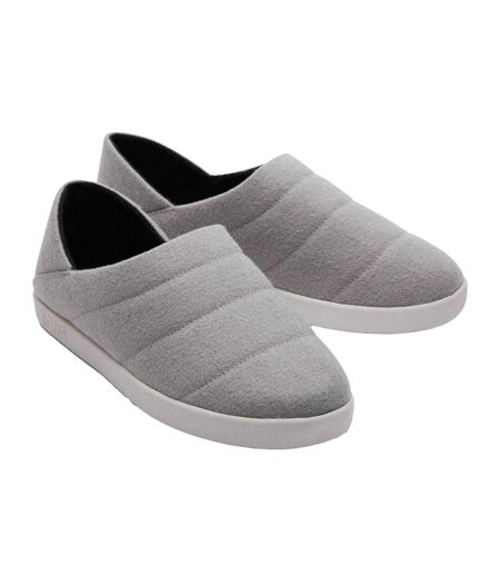 Womens/ladies Quilted Flat Slippers Grey Toms