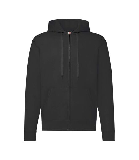Mens Classic Zipped Hoodie Black Fruit Of The Loom
