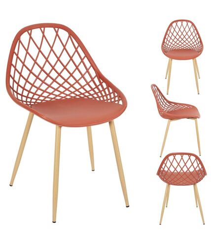 Lot de 4 chaises d'extérieur Malaga en polypropylène - Terracotta