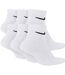 Lot De 6  Socquettes Motif/style Swoosh Homme Blanc Noir Nike-2