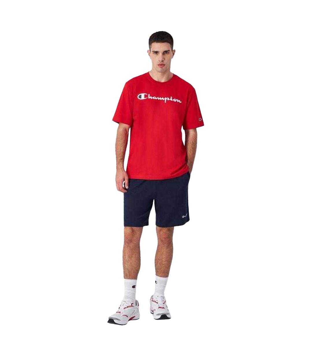 T-shirt Motif/style Logo Homme Rouge Champion-4
