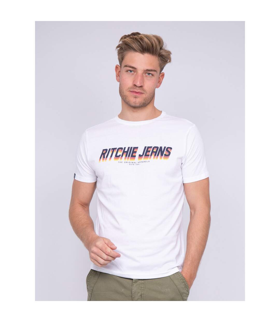 T-shirt col rond pur coton NOHAN-1