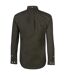 Chemise À Boutons Manches Longues Motif/style Rétro Homme Vert Foncé Farah-2