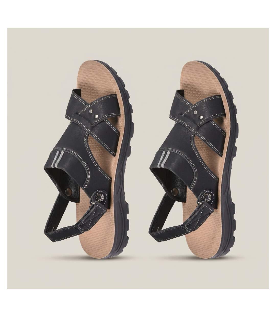 OZABI Sandales Homme Confort Semelle Souple Antiderapante Scratch 39-45-3