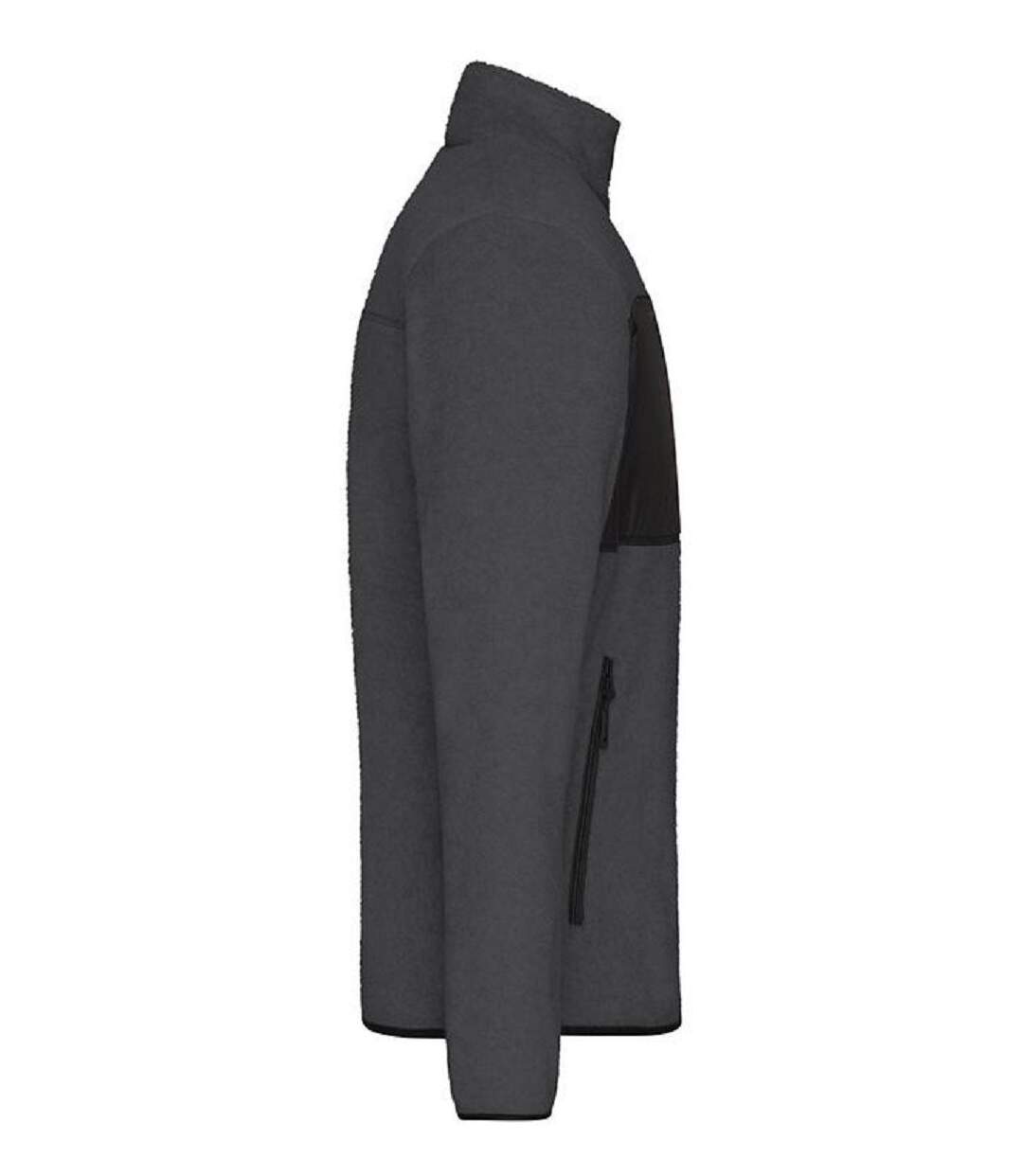 Veste polaire manches longues - Homme - JN1312 - gris foncé mélange-2