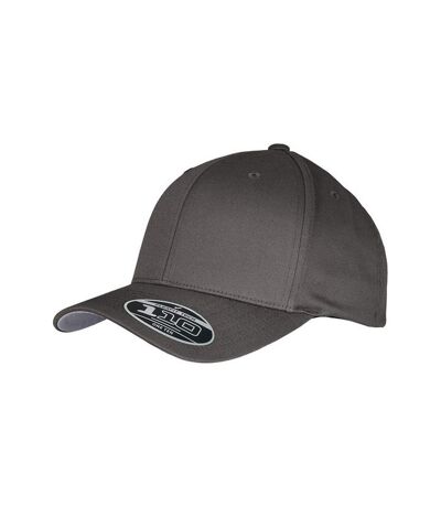 Unisex adult woolly combed adjustable cap dark grey Flexfit