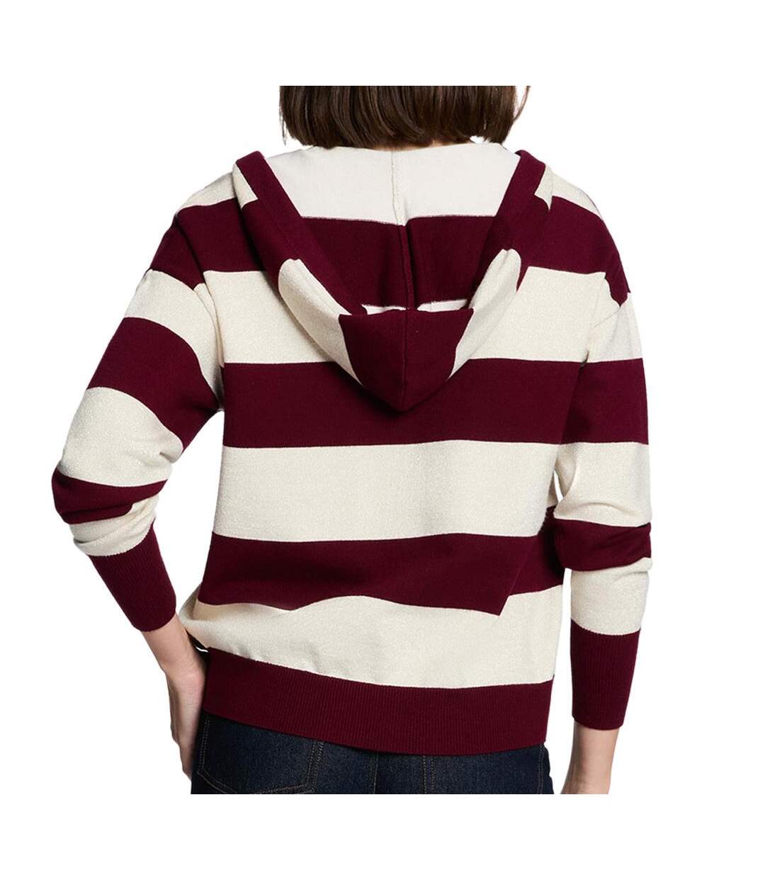 Pull blanc/bordeaux femme morgan preppy-2