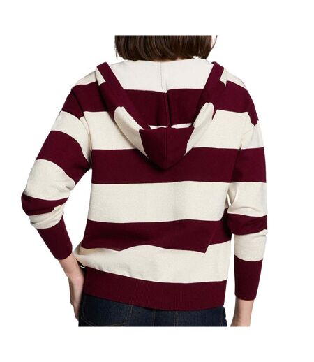Pull blanc/bordeaux femme morgan preppy