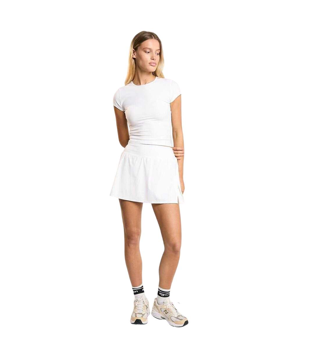 Haut Court Signature Femme Blanc Agon-4