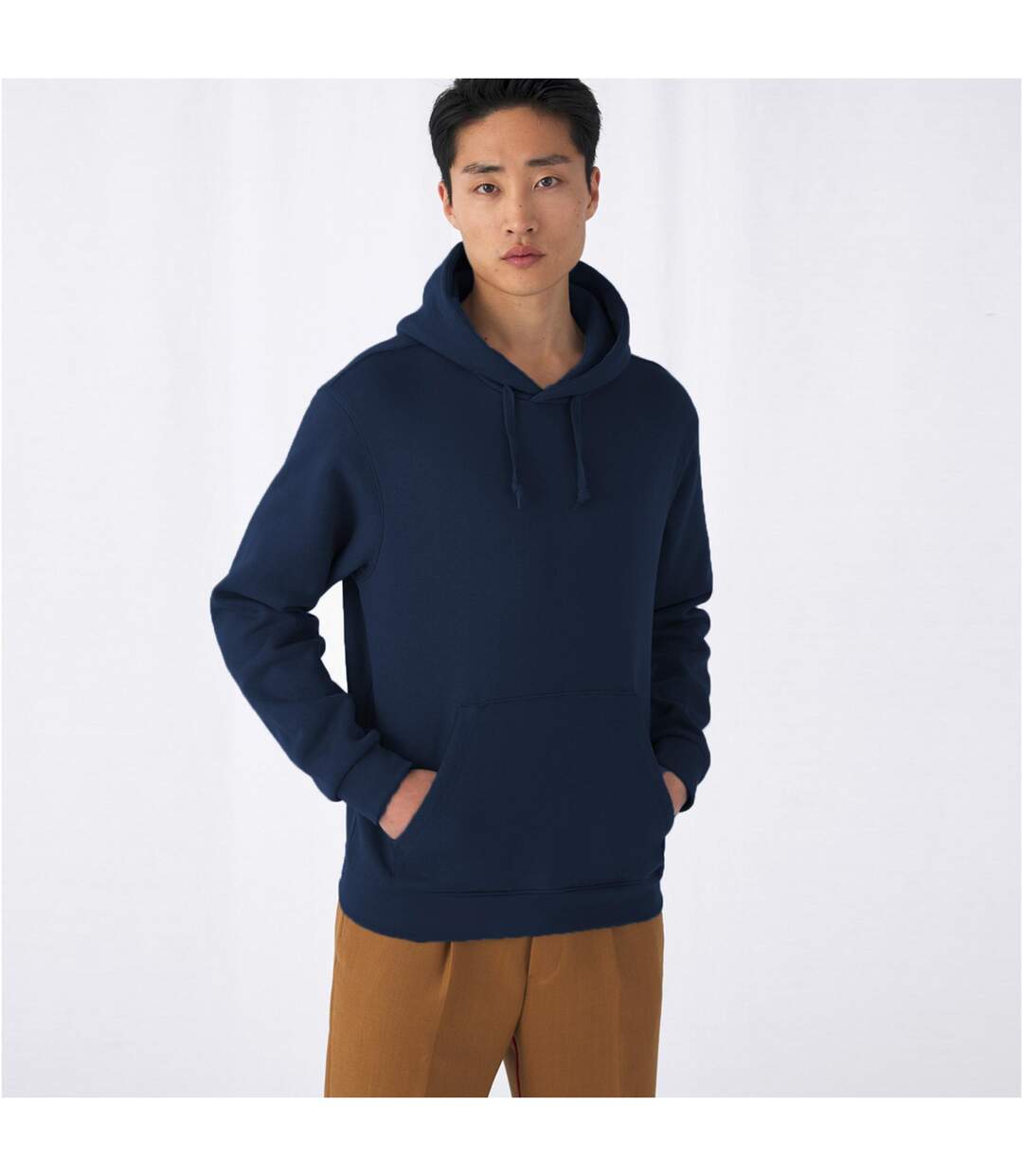 B&c Mens Sweatshirt À Capuche / Hoodie Bleu Marine B And C-1