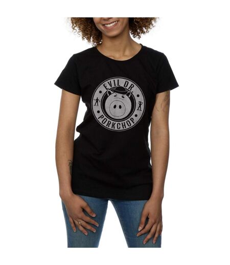 Disney T-shirt en coton Womens/Ladies Toy Story Evil Dr Pork Chop (Noir) - UTBI44276