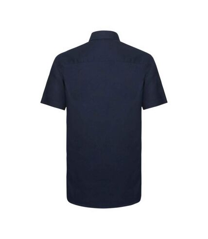Russell Collection Mens Short Sleeve Easy Care Tailored Oxford Shirt (Oxford Blue) - UTBC1016