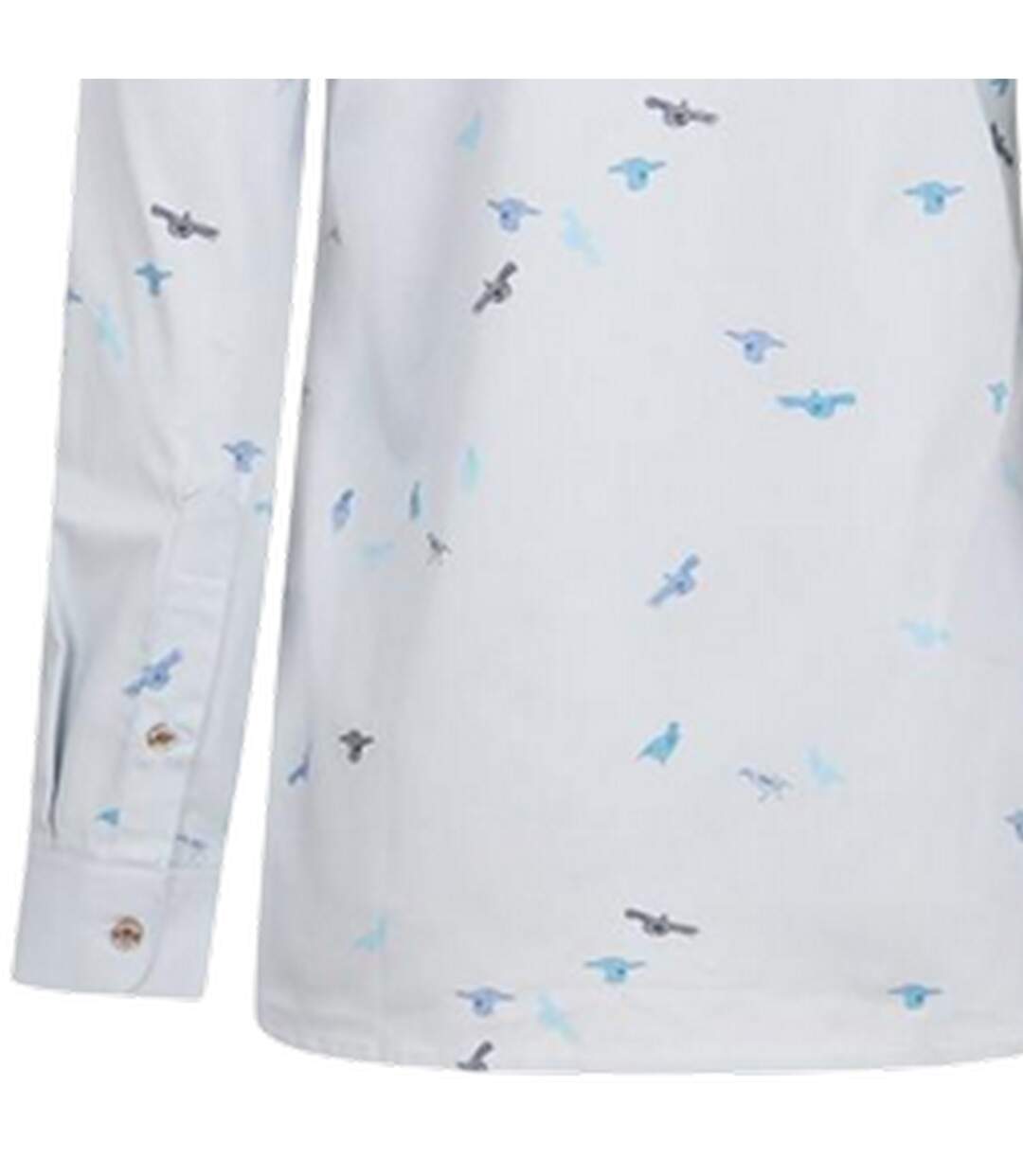 Chemise Motif/style Oiseaux Country Femme Blanc Bleu Musto-4