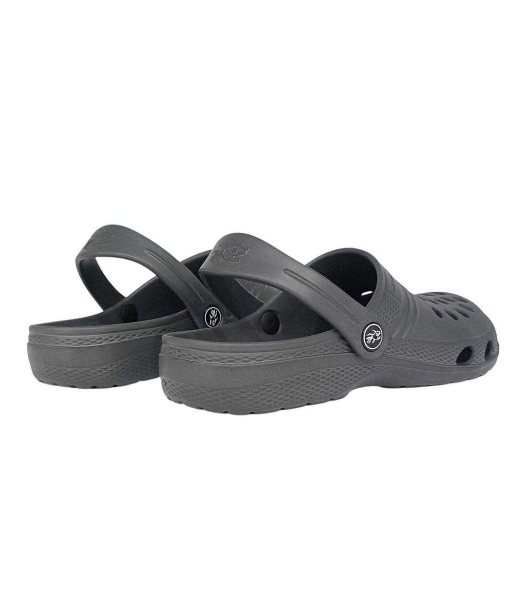 Mens Flat Clogs Charcoal Hot Tuna-2