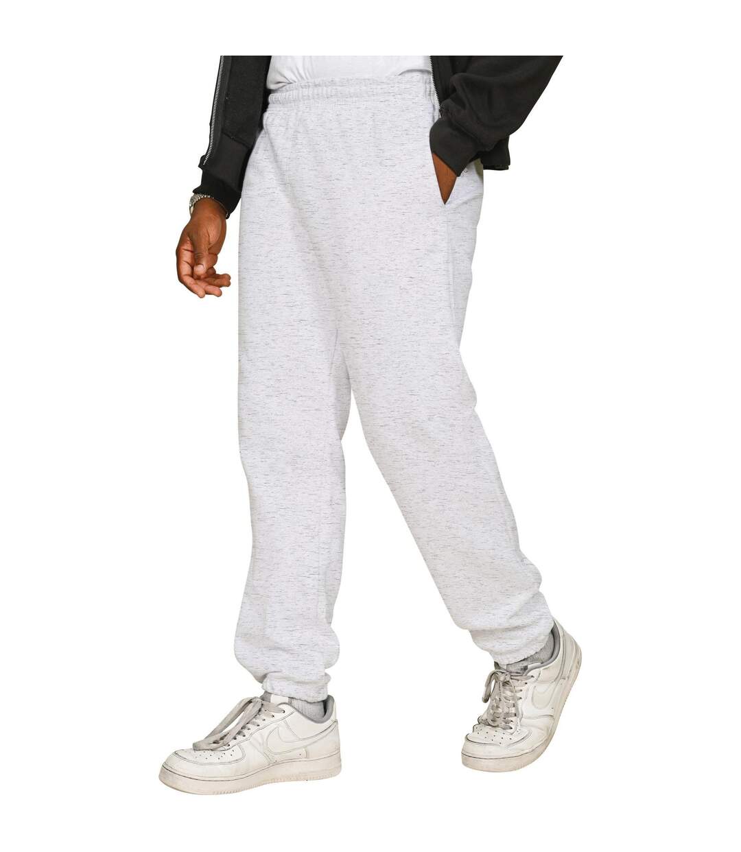 Mens Blended Core Ringspun Cotton Oversized Jogging Bottoms Ash Grey Casual Classics-1