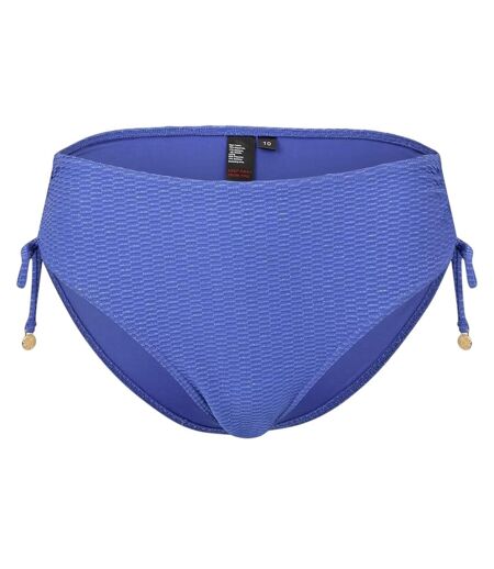 Womens/ladies Textured Hipster Bikini Bottoms Blue Biba