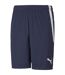 Short De Foot Motif/style Rayure Latérale Teamliga Homme Bleu Foncé Blanc Puma-1