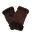 Womens/ladies Glitten Sheepskin Mittens Brown Eastern Counties Leather-1