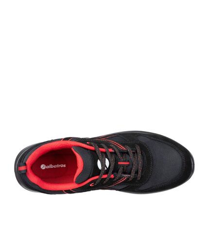 Albatros Mens Clifton Suede Low Safety Trainers (Red/Black) - UTFS9724