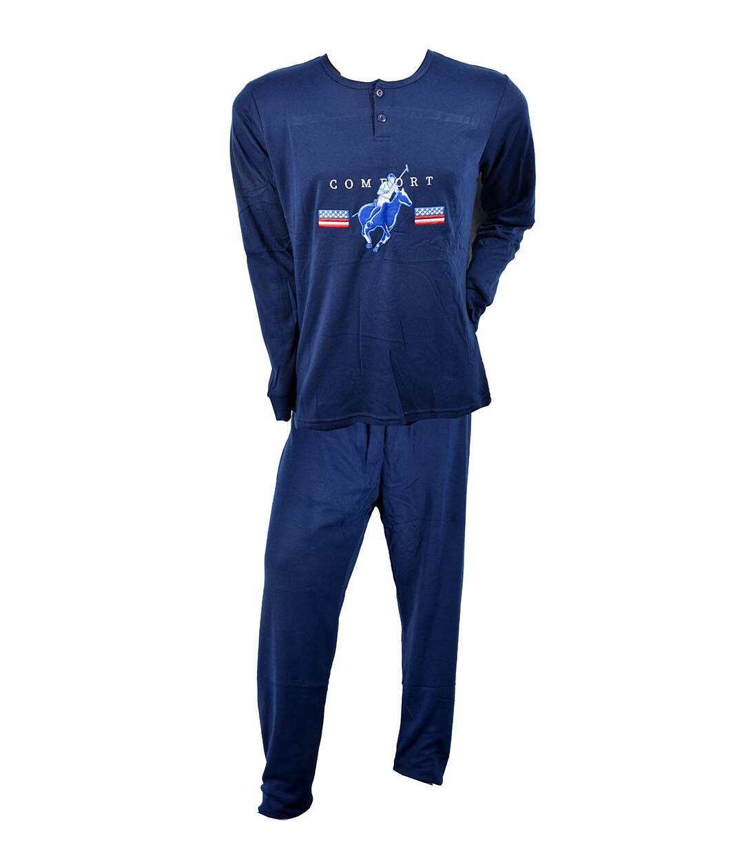 Pyjama Homme Long SWEET SECRET C2709 POLO CONFORT MARINE-1