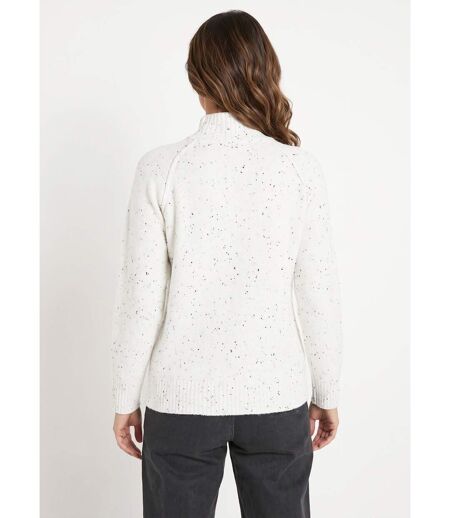 Pull chaud raglan col montant moucheté