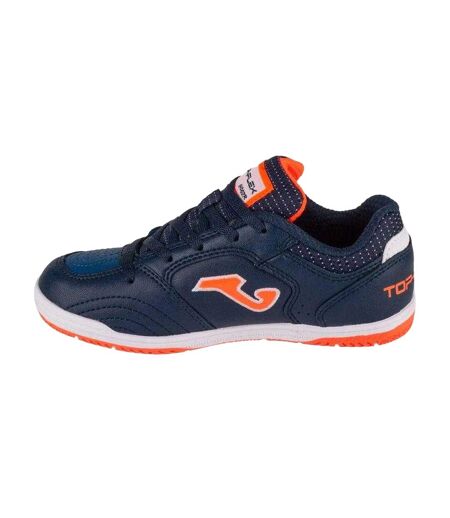 Childrens/kids Top Flex Indoor Football Shoes Navy Blue Orange Joma