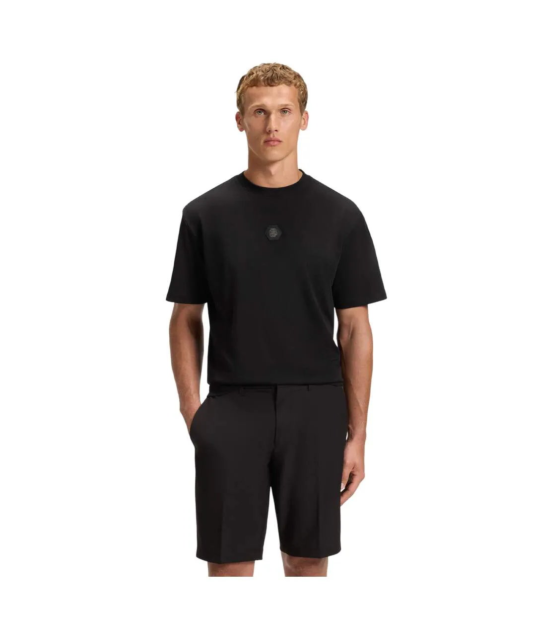 T-shirt Motif/style Monogramme Adulte Noir Boss-1