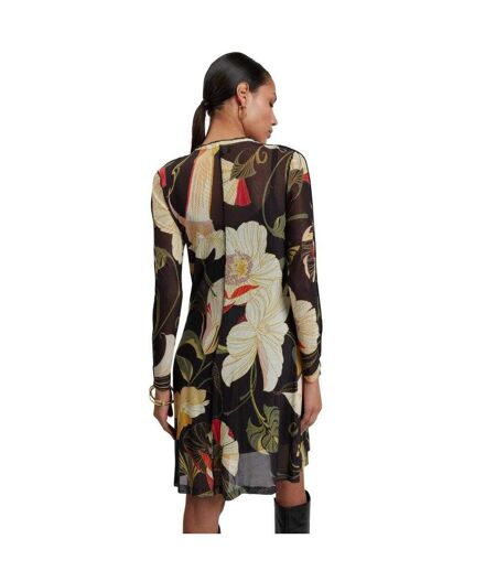 Robe Mi-longue Manches Longues Motif/style Floral Femme Noir Ted Baker