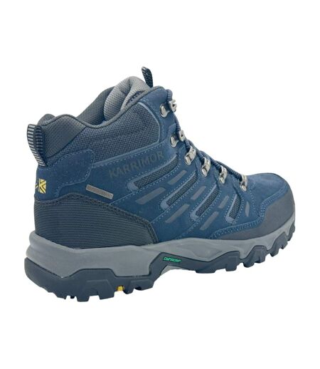 Mens Mount Mid Leather Waterproof Walking Boots Navy Karrimor
