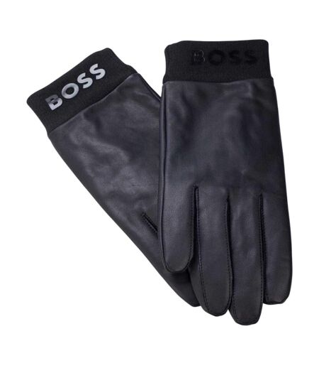 Mens Lambs Leather Gloves Dark Blue Boss