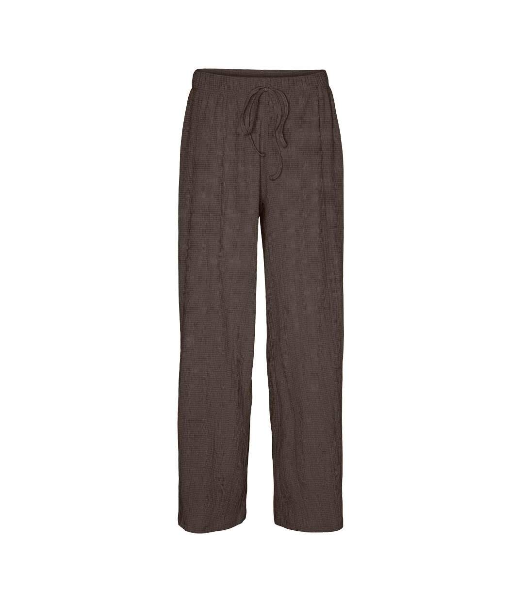 Pantalon fluide marron femme vero moda luna - l-3