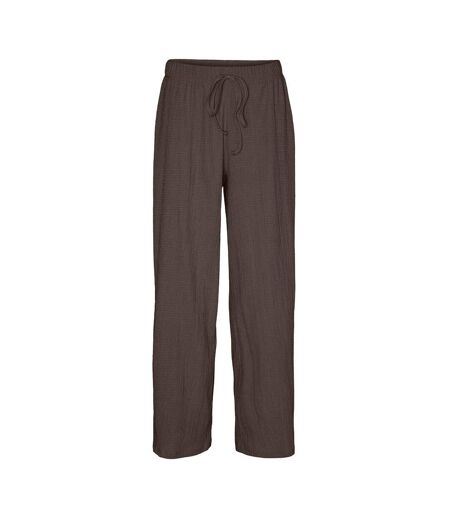 Pantalon fluide marron femme vero moda luna - l