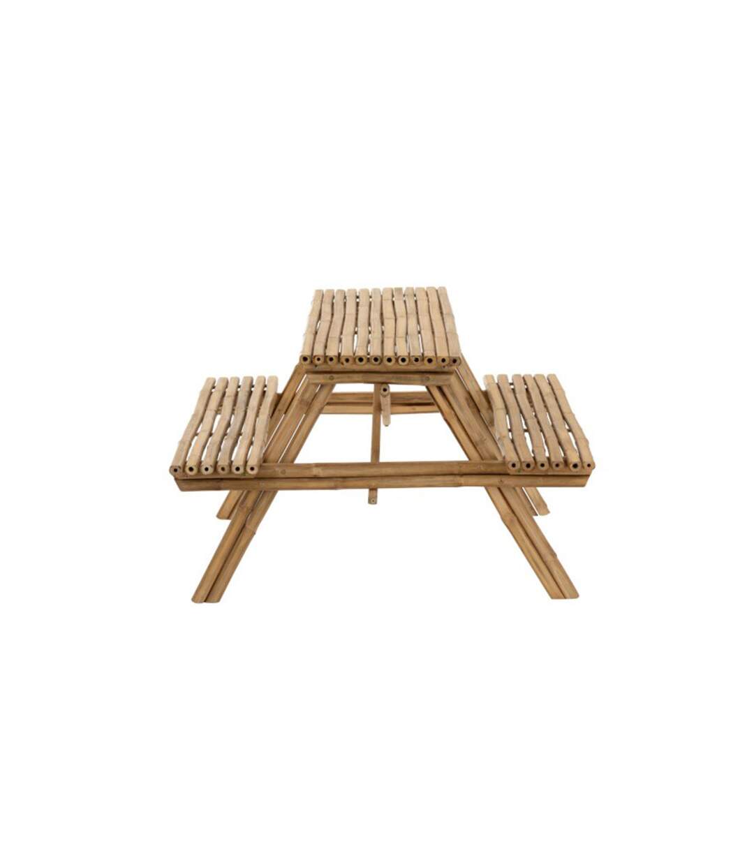 Table de Jardin & 2 Bancs Paradis 134cm Naturel-3