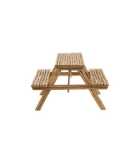 Table de Jardin & 2 Bancs Paradis 134cm Naturel